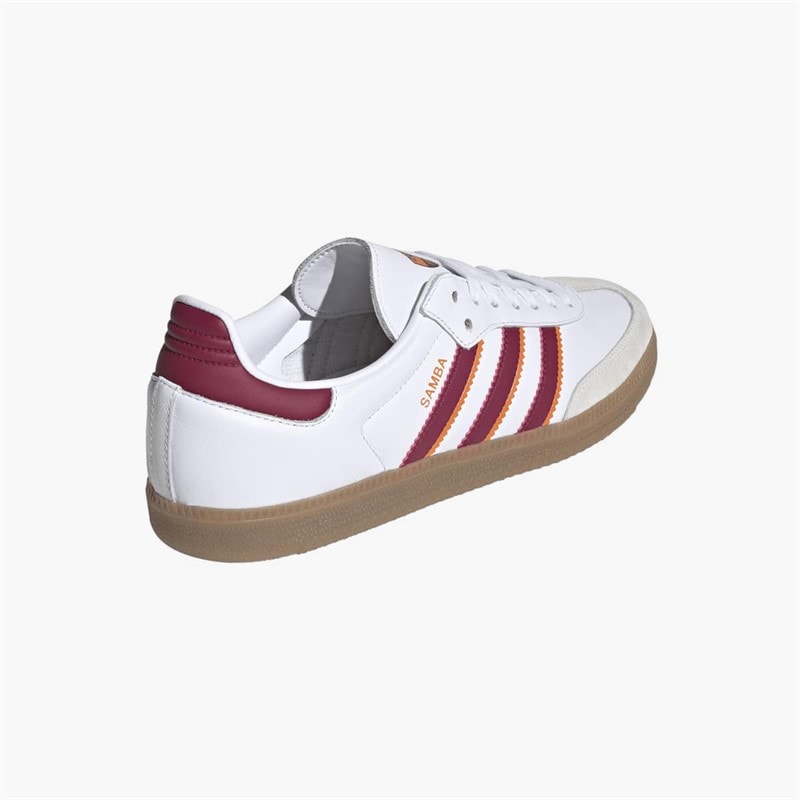 adidas Mens ASR AS Roma Samba Trainers Footwear White/Legacy Burgundy/Cream Orange - Image 3