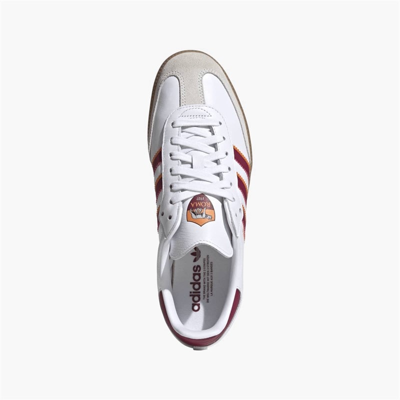 adidas Mens ASR AS Roma Samba Trainers Footwear White/Legacy Burgundy/Cream Orange - Image 4