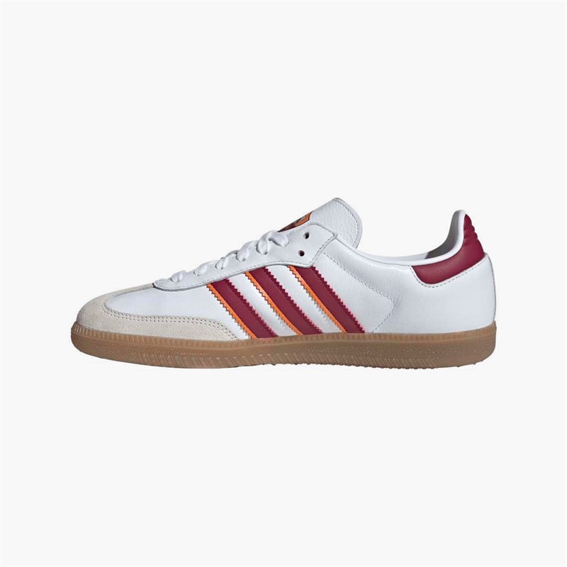 adidas Mens ASR AS Roma Samba Trainers Footwear White/Legacy Burgundy/Cream Orange - Image 5