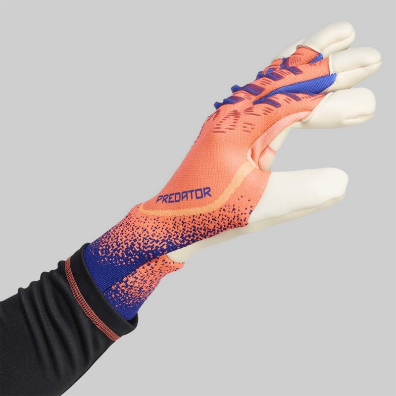 adidas Predator Pro Hybrid Cut Goalkeeper Gloves Signal Coral/White/Lucid Blue - Image 3
