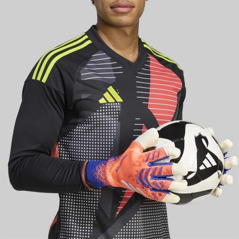 adidas Predator Pro Hybrid Cut Goalkeeper Gloves Signal Coral/White/Lucid Blue - Image 5