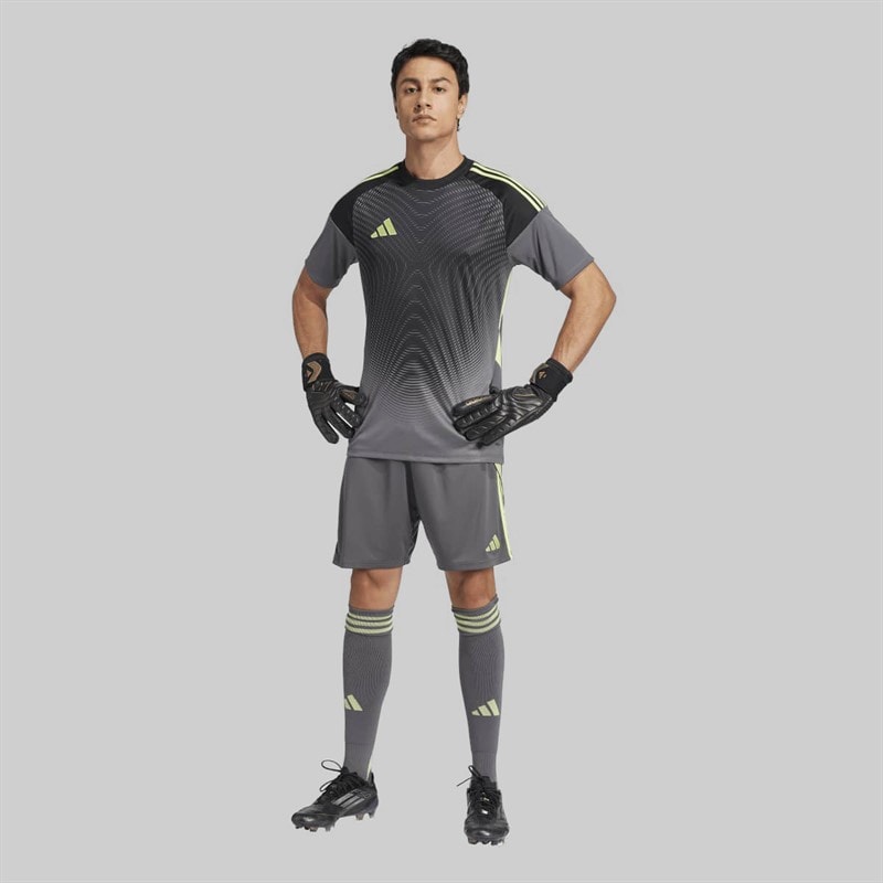 adidas Mens Tiro 25 Competition Short Sleeve Goalkeeper Jersey Grey Five - Image 4