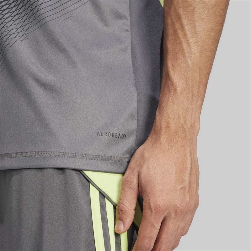 adidas Mens Tiro 25 Competition Short Sleeve Goalkeeper Jersey Grey Five - Image 5