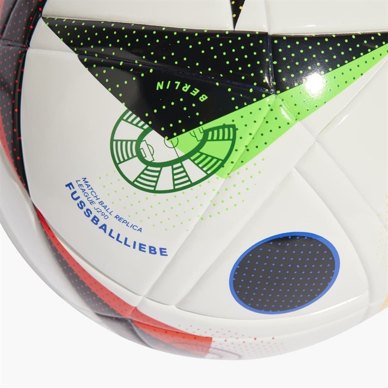 adidas Junior Euro 24 League J290 Match Football White/Black/Glow Blue - Image 3