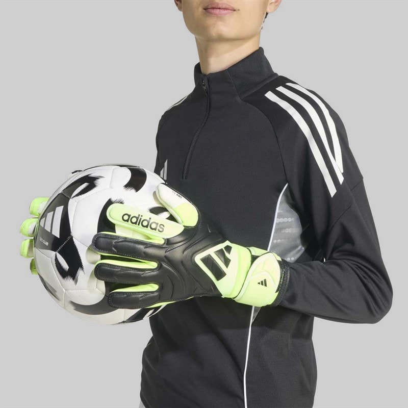 adidas Junior Copa League Goalkeeper Gloves Black/Black/Lucid Lemon - Image 3