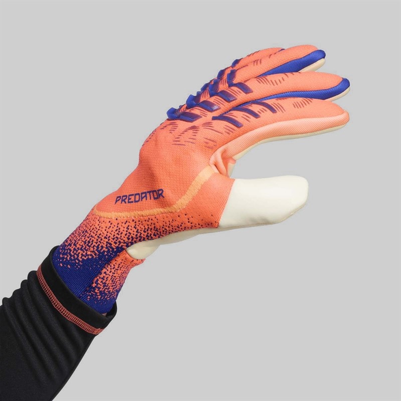 adidas Predator Pro Promo PC FingerSave Goalkeeper Gloves Signal Coral/White/Lucid Blue - Image 3