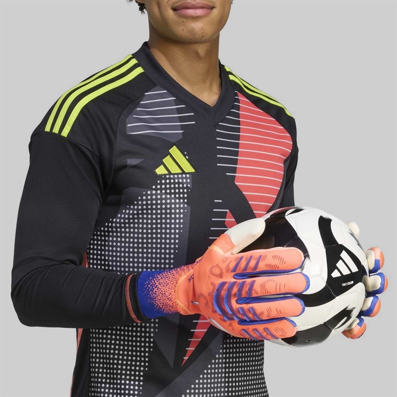 adidas Predator Pro Promo PC FingerSave Goalkeeper Gloves Signal Coral/White/Lucid Blue - Image 5