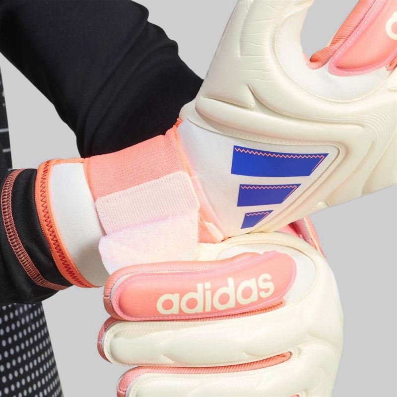 adidas Copa Pro Goalkeeper Gloves Off White/Lucid Blue/Signal Coral - Image 2