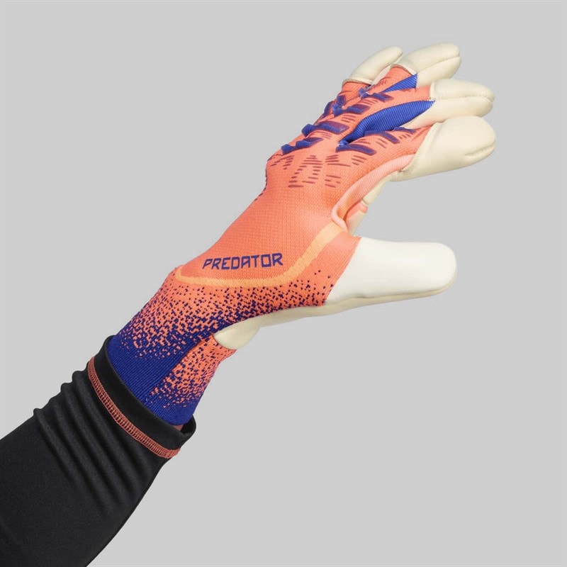adidas Predator Pro Promo PC Hybrid Cut Goalkeeper Gloves Signal Coral/White/Lucid Blue - Image 3