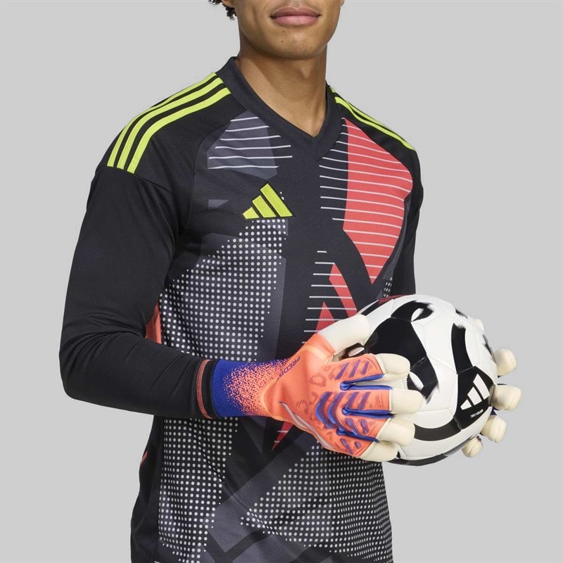 adidas Predator Pro Promo PC Hybrid Cut Goalkeeper Gloves Signal Coral/White/Lucid Blue - Image 5