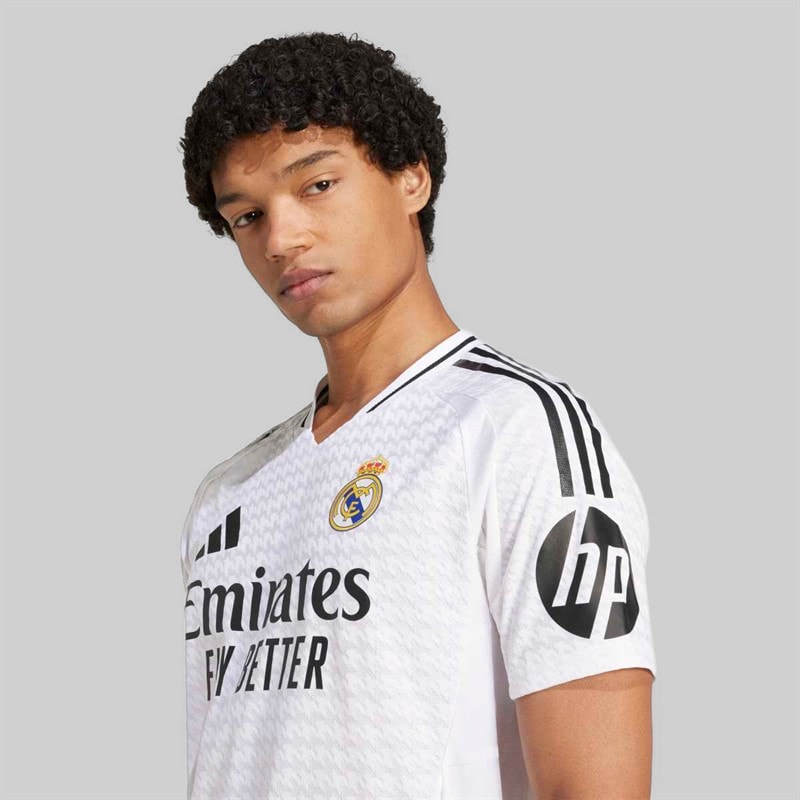 adidas Mens RMCF Real Madrid 24/25 Authentic Home Jersey White - Image 3