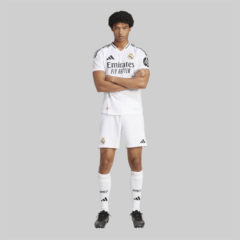 adidas Mens RMCF Real Madrid 24/25 Authentic Home Jersey White - Image 4