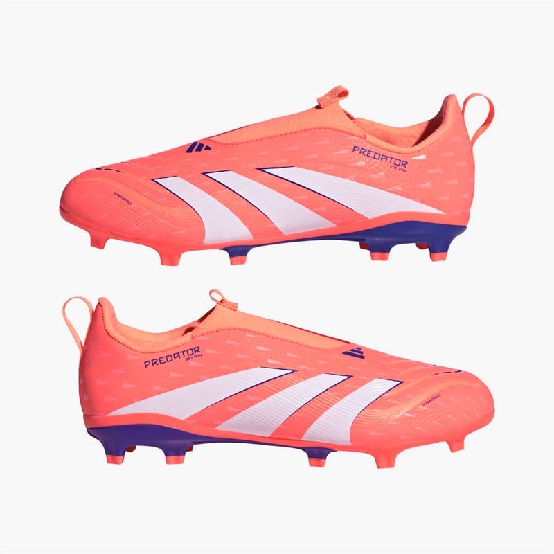 adidas Junior Predator League Laceless Coral Blaze Pack FG/MG Firm/Multi Ground Football Boots Signal Coral/Cloud White/Beam Orange - Image 1