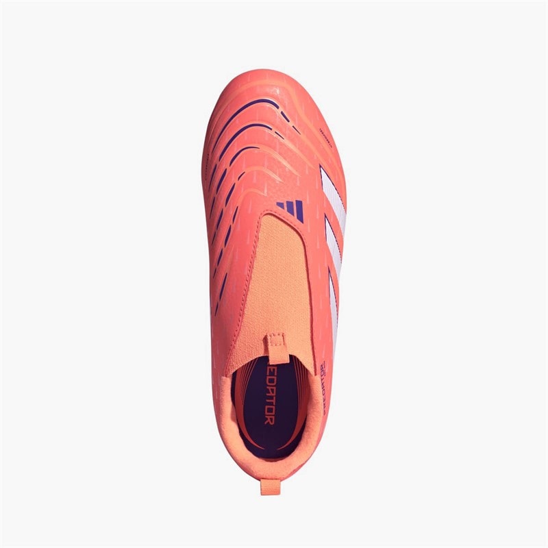 adidas Junior Predator League Laceless Coral Blaze Pack FG/MG Firm/Multi Ground Football Boots Signal Coral/Cloud White/Beam Orange - Image 4