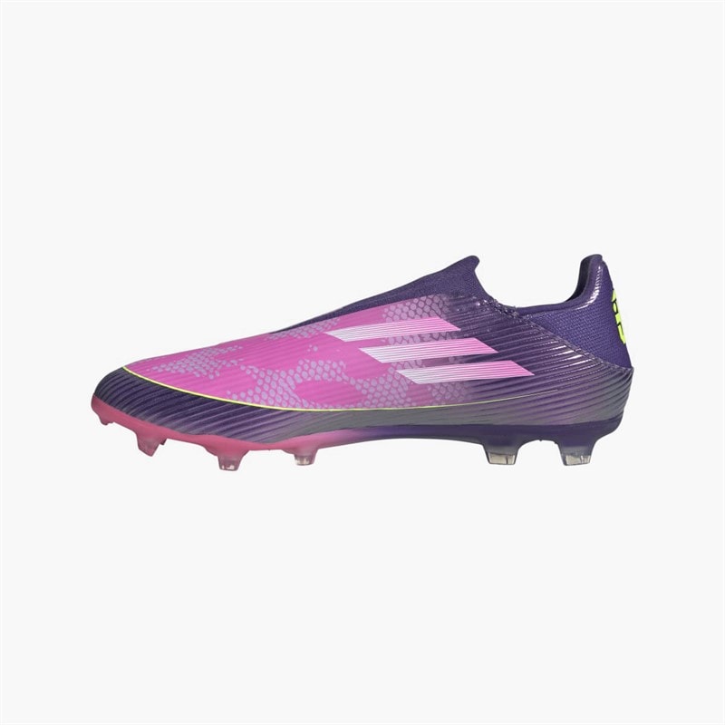 adidas Mens F50 League Laceless Lamine Yamal FG/MG Firm/Multi Ground Football Boots Unity Purple/Footwear White/Lucid Lemon - Image 5