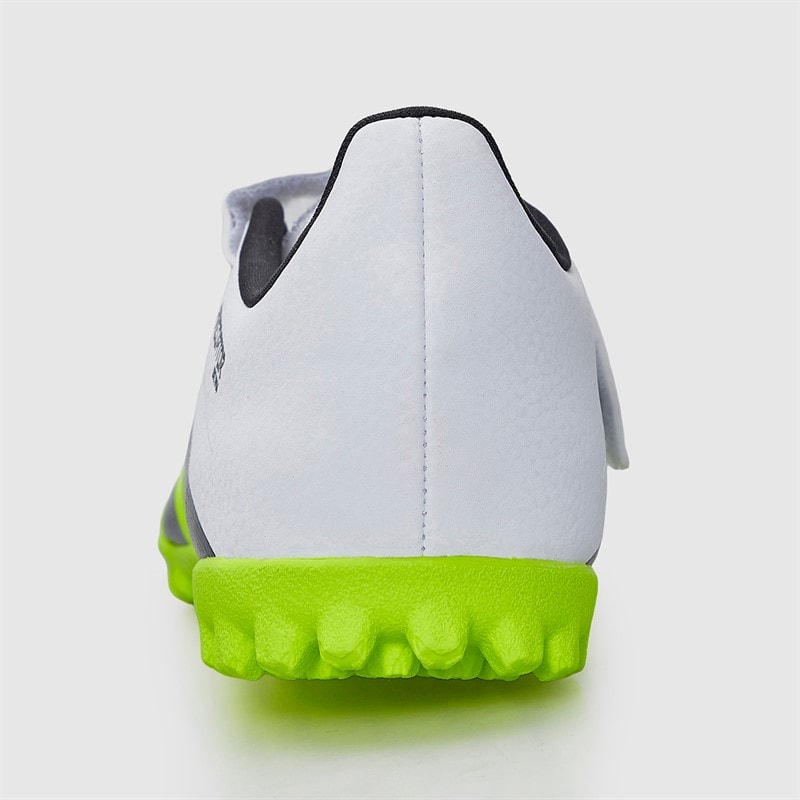 adidas Junior Predator Club Radiant Blaze Pack Hook-And-Loop TF Astro Turf Football Boots Cloud White/Core Black/Lucid Lemon - Image 4