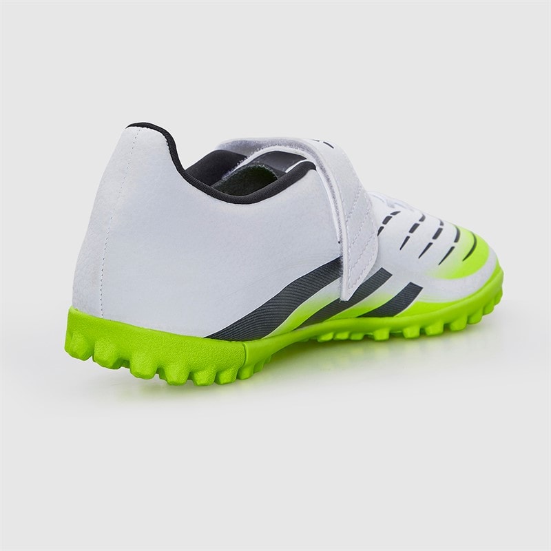 adidas Junior Predator Club Radiant Blaze Pack Hook-And-Loop TF Astro Turf Football Boots Cloud White/Core Black/Lucid Lemon - Image 5