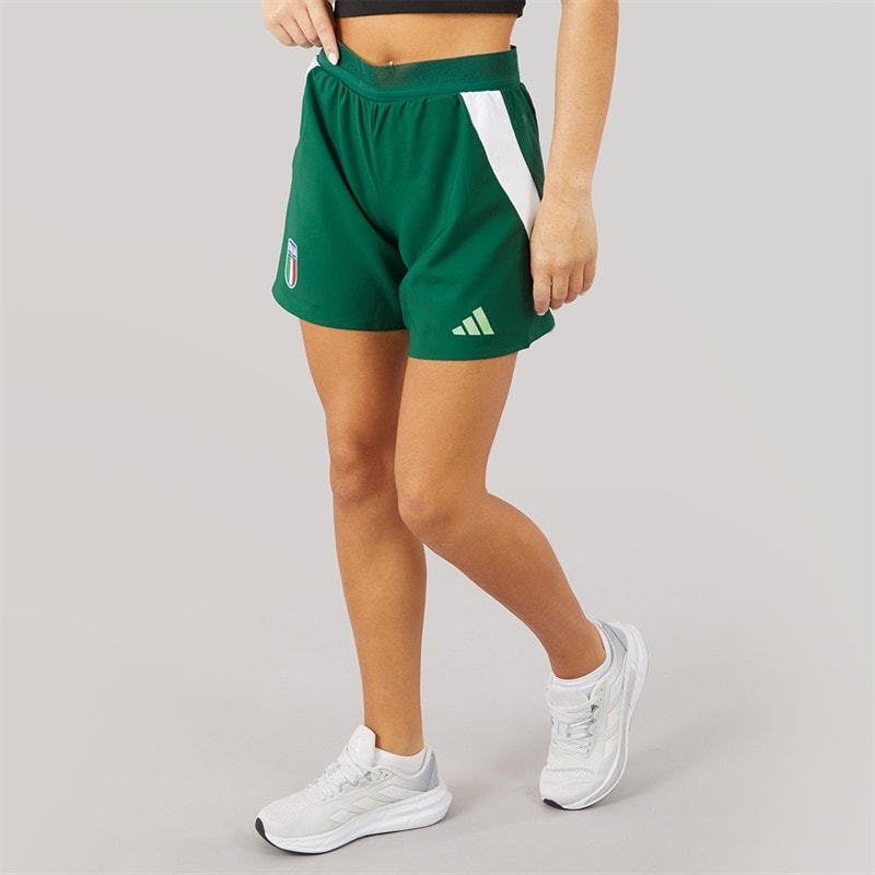 adidas Womens FIGC Italy 2025 Womens Team Authentic Away Shorts Tech Forest