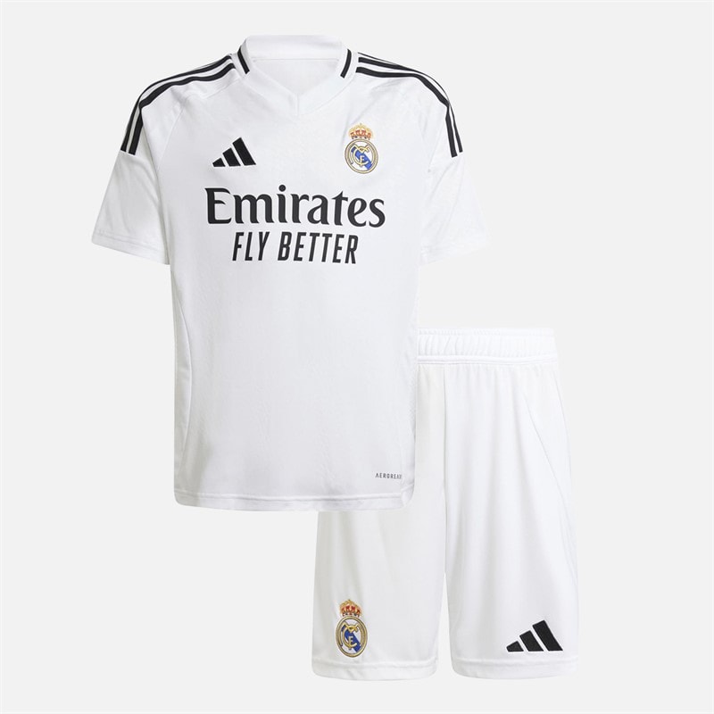 adidas Junior RMCF Real Madrid 24/25 Home Kit White - Image 1