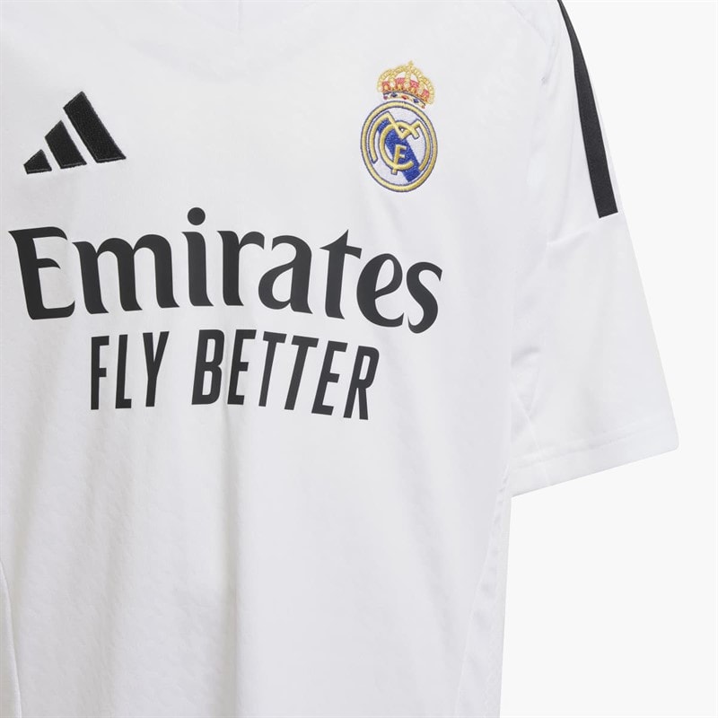 adidas Junior RMCF Real Madrid 24/25 Home Kit White - Image 2