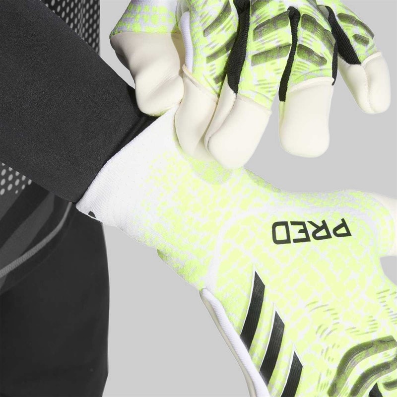 adidas Predator Pro Hybrid Cut Goalkeeper Gloves Lucid Lemon/White/Black - Image 2