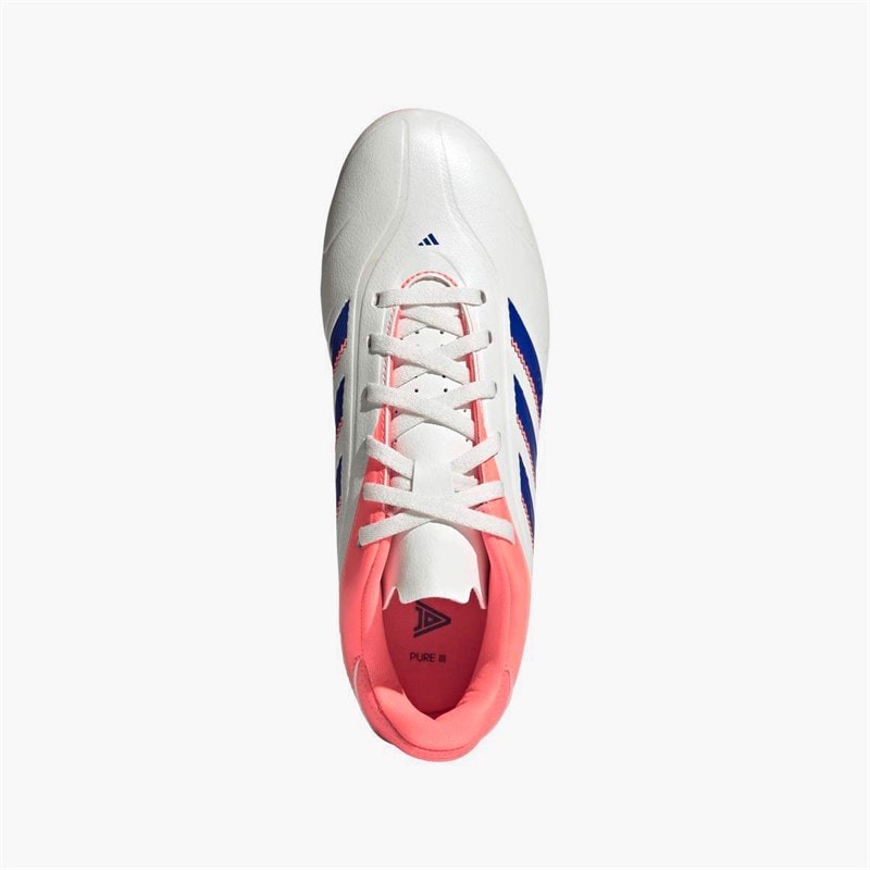 adidas Junior Copa Pure 3 Club Coral Blaze Pack FG/MG Firm/Multi Ground Football Boots Off White/Lucid Blue/Signal Coral - Image 4