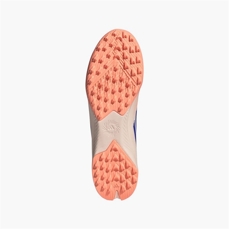 adidas Womens F50 Sparkfusion League Mid Coral Blaze Pack TF Astro Turf Football Boots Bliss Orange/Lucid Blue/Beam Orange - Image 2