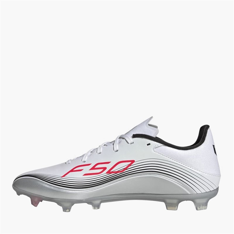adidas Mens F50 Messi League Prestig10 FG/MG Firm/Multi Ground Football Boots Cloud White/Lucid Red/Silver Metallic - Image 5