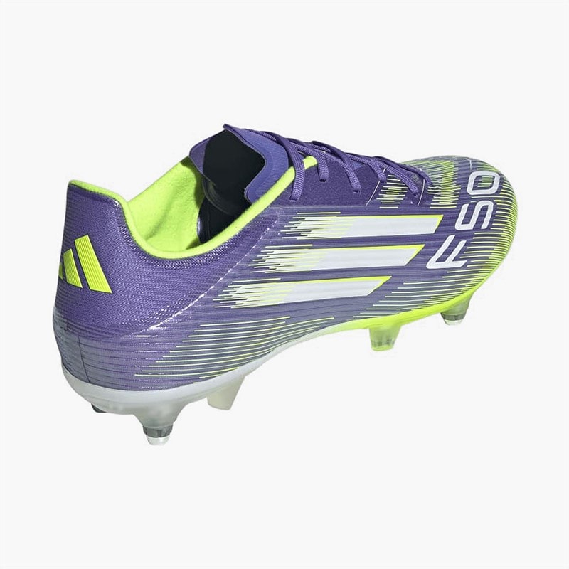 adidas Mens F50 League Radiant Blaze Pack SG Soft Ground Football Boots Purple Rush/Cloud White/Lucid Lemon - Image 3