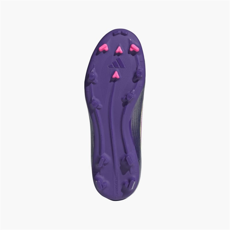 adidas Junior F50 League Laceless Lamine Yamal FG/MG Firm/Multi Ground Football Boots Unity Purple/Footwear White/Lucid Lemon - Image 2