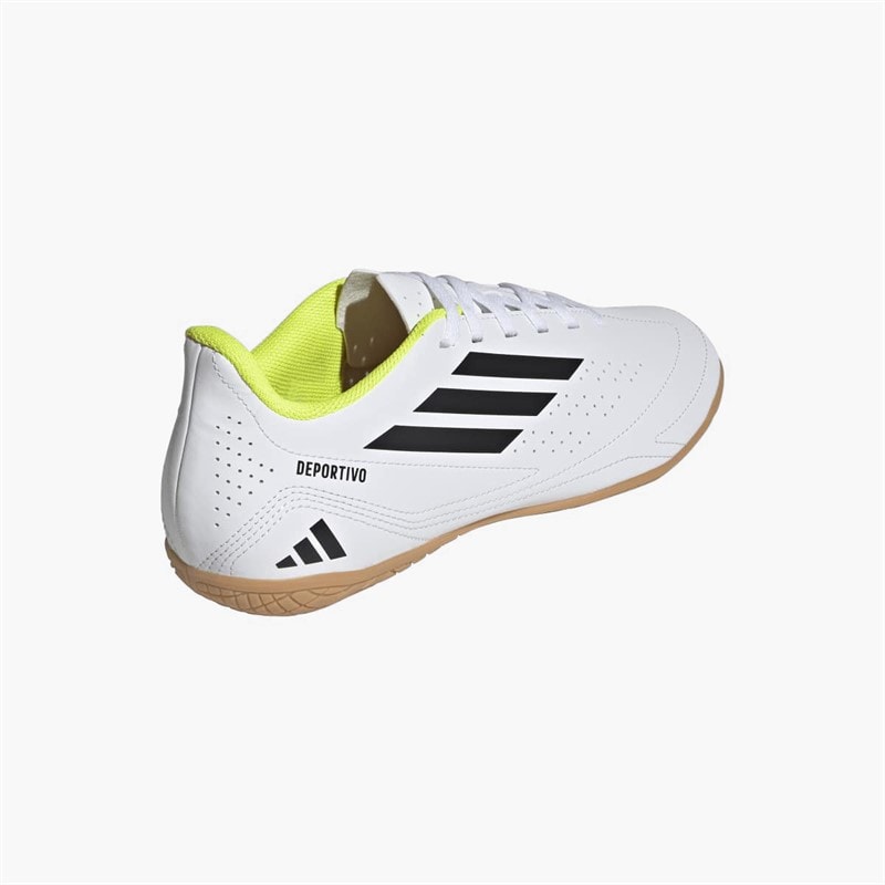 adidas Mens Deportivo 3 IN Indoor Football Boots Cloud White/Core Black/Solar Yellow - Image 3