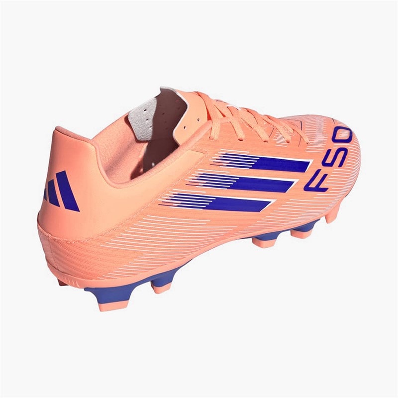 adidas Mens F50 Club Coral Blaze Pack FG/MG Firm/Multi Ground Football Boots Beam Orange/Lucid Blue/Cloud White - Image 3