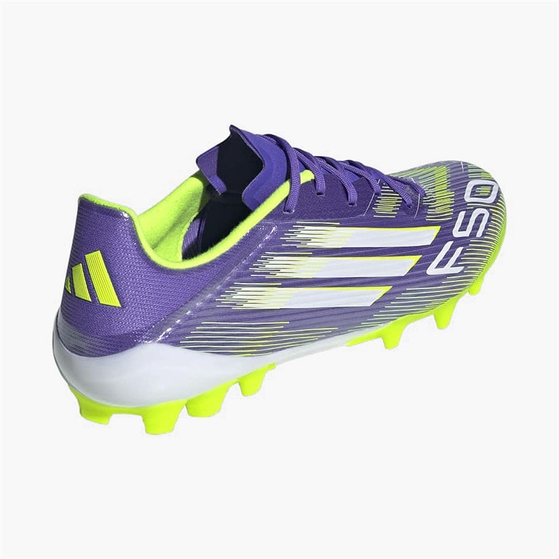 adidas Mens F50 League Radiant Blaze Pack 2G/3G AG Artificial Ground Football Boots Purple Rush/Cloud White/Lucid Lemon - Image 3