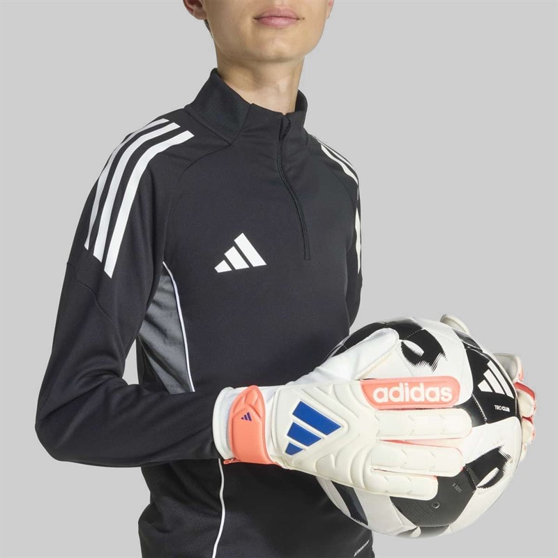 adidas Junior Copa Club Goalkeeper Gloves Off White/Lucid Blue/Signal Coral - Image 3