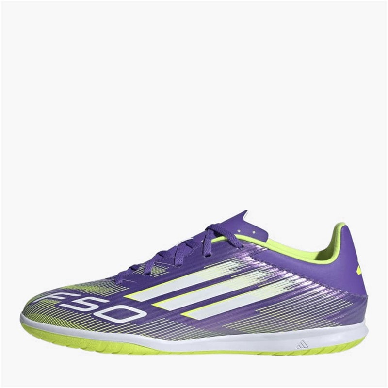 adidas Mens F50 Club Radiant Blaze Pack IN Indoor Football Boots Purple Rush/Cloud White/Lucid Lemon