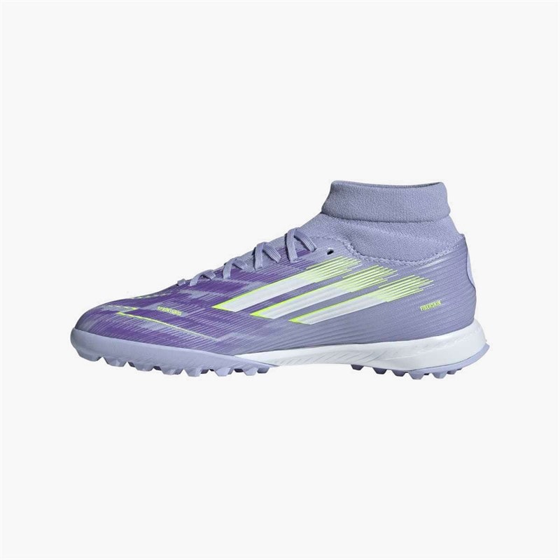 adidas Womens F50 Sparkfusion League Mid TF Astro Turf Football Boots Violet Tone/Lucid Lemon/Purple Rush - Image 5