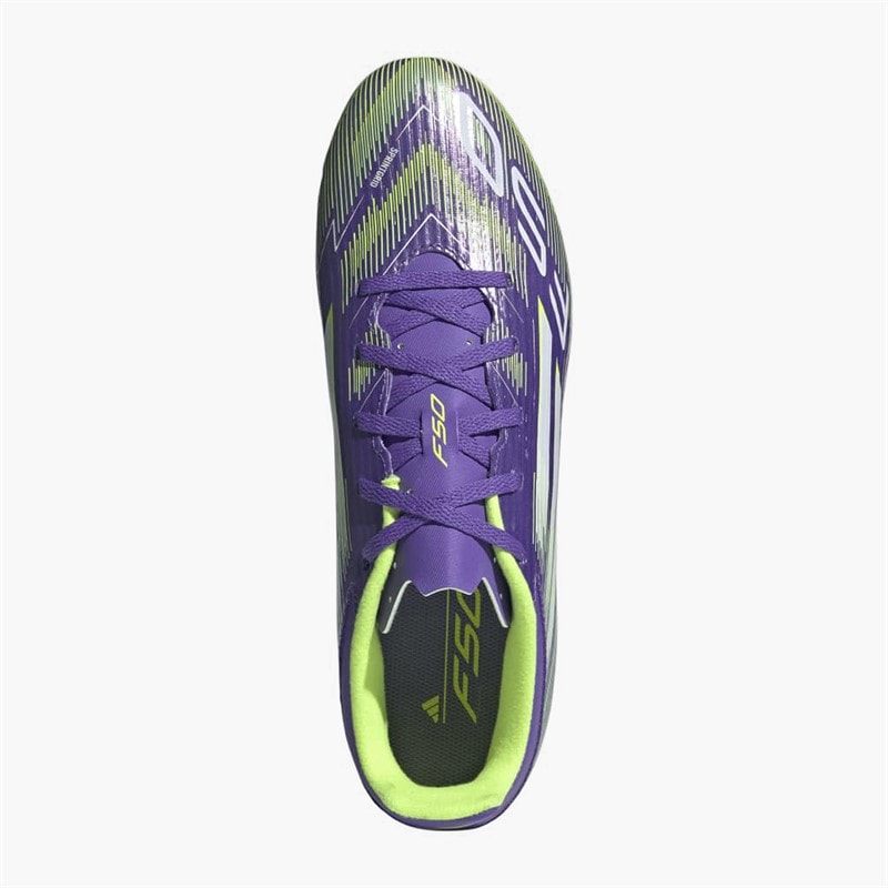 adidas Mens F50 Club Radiant Blaze Pack FG/MG Firm/Multi Ground Football Boots Purple Rush/Cloud White/Lucid Lemon - Image 4