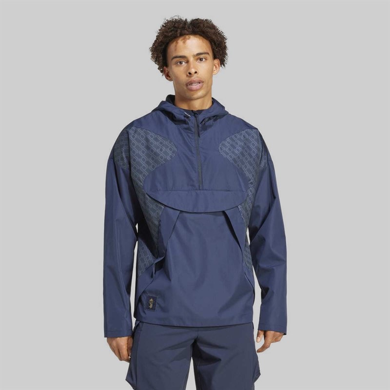 adidas Mens JFC Juventus Seasonal Half Zip Windbreaker Legand Ink - Image 2