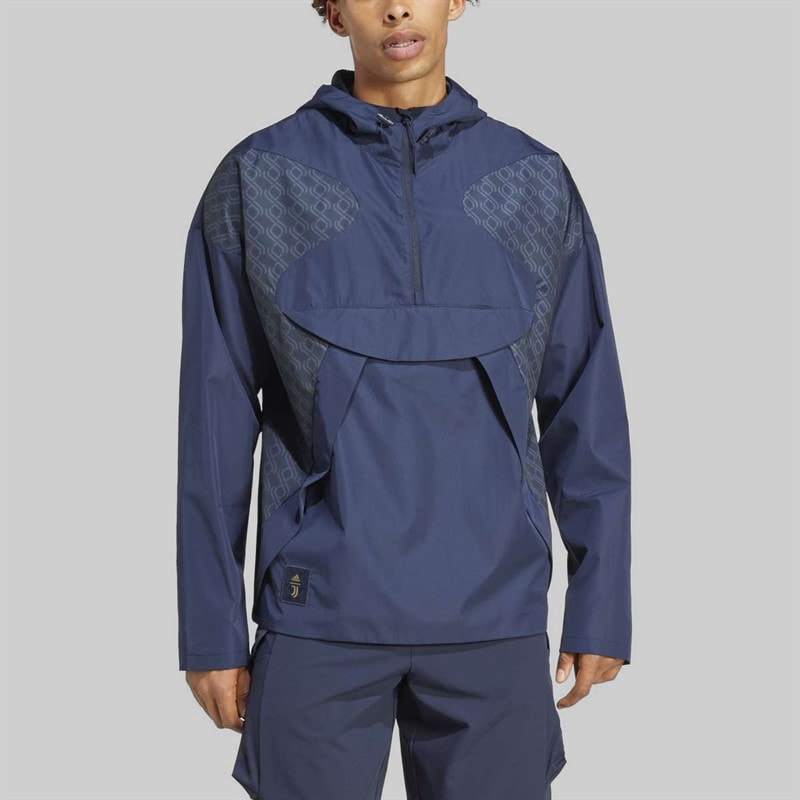 adidas Mens JFC Juventus Seasonal Half Zip Windbreaker Legand Ink - Image 4