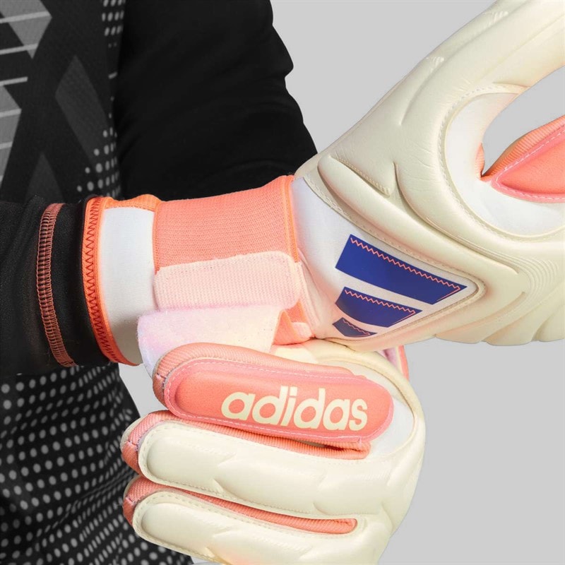 adidas Copa Pro Promo PC Goalkeeper Gloves Off White/Lucid Blue/Signal Coral - Image 2