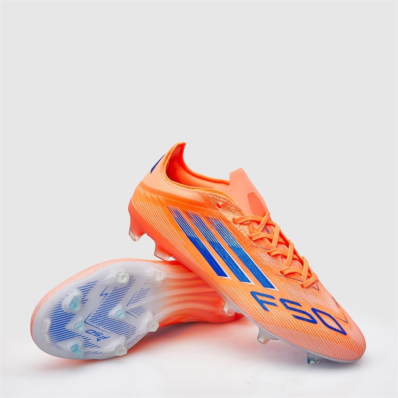 adidas Mens F50 Pro Coral Blaze Pack FG Firm Ground Football Boots Beam Orange/Lucid Blue /Cloud White Beam Orange/Lucid Blue/Cloud White