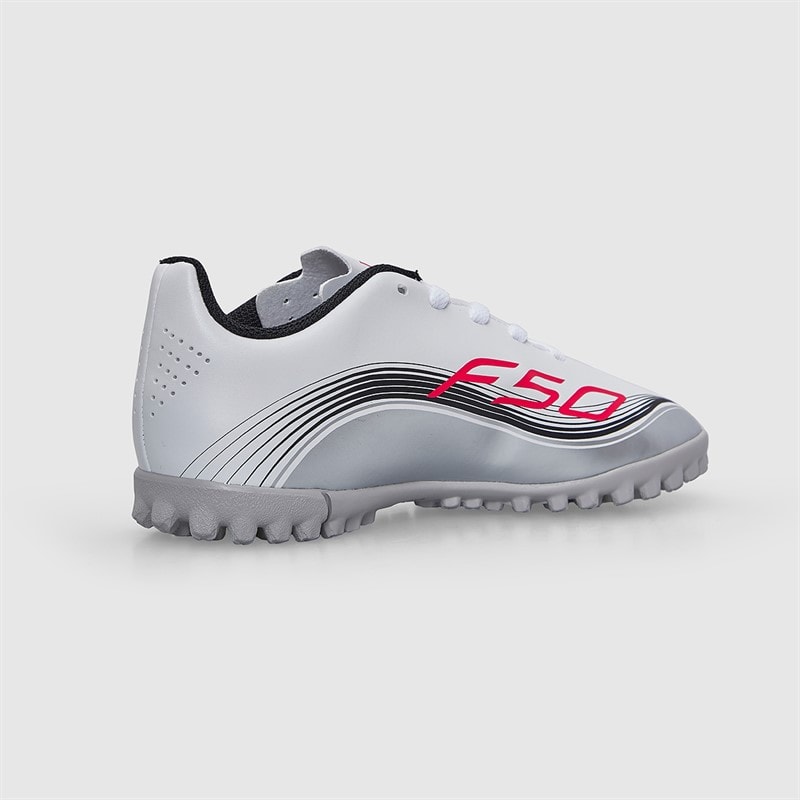 adidas Junior F50 Messi Club Prestig10 TF Astro Turf Football Boots Cloud White/Lucid Red/Silver Metallic - Image 5