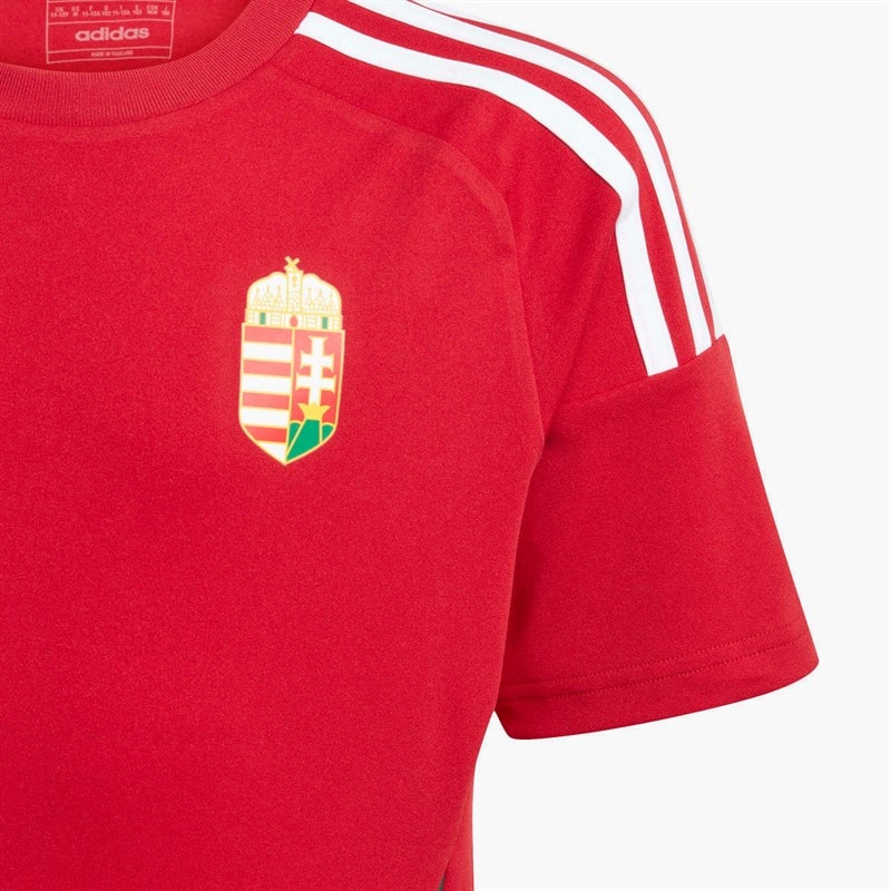 adidas Junior HFF Hungary 2024 Home Fan Jersey Team Victory Red/Collegiate Green - Image 3
