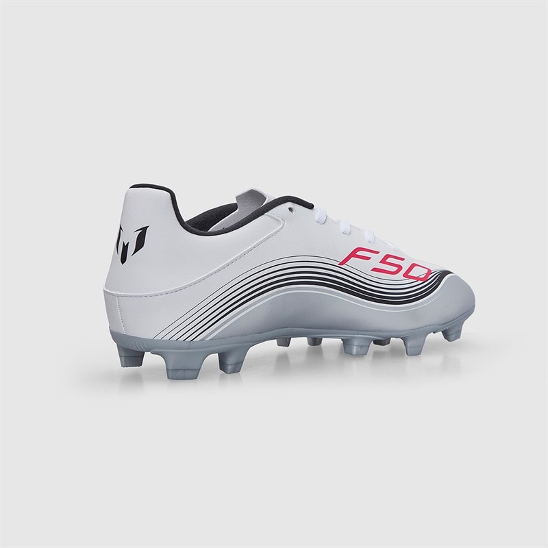 adidas Mens F50 Messi Club Prestig10 FG/MG Firm/Multi Ground Football Boots Cloud White/Lucid Red/Silver Metallic - Image 5