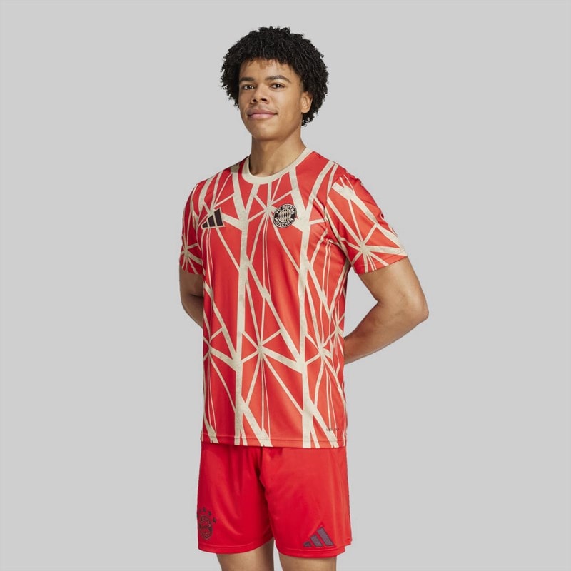 adidas Mens FCB FC Bayern 24/25 Pre-Match Jersey Red - Image 1