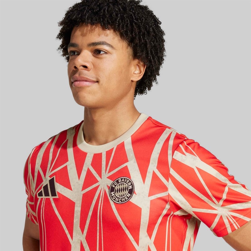 adidas Mens FCB FC Bayern 24/25 Pre-Match Jersey Red - Image 3