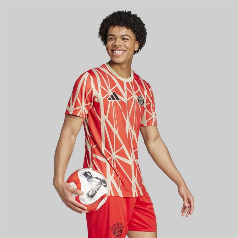 adidas Mens FCB FC Bayern 24/25 Pre-Match Jersey Red - Image 4
