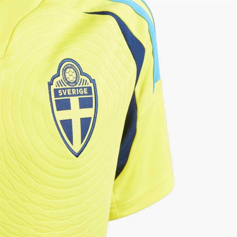 adidas Kids SVFF Sweden 2024 Home Jersey Bright Yellow - Image 3