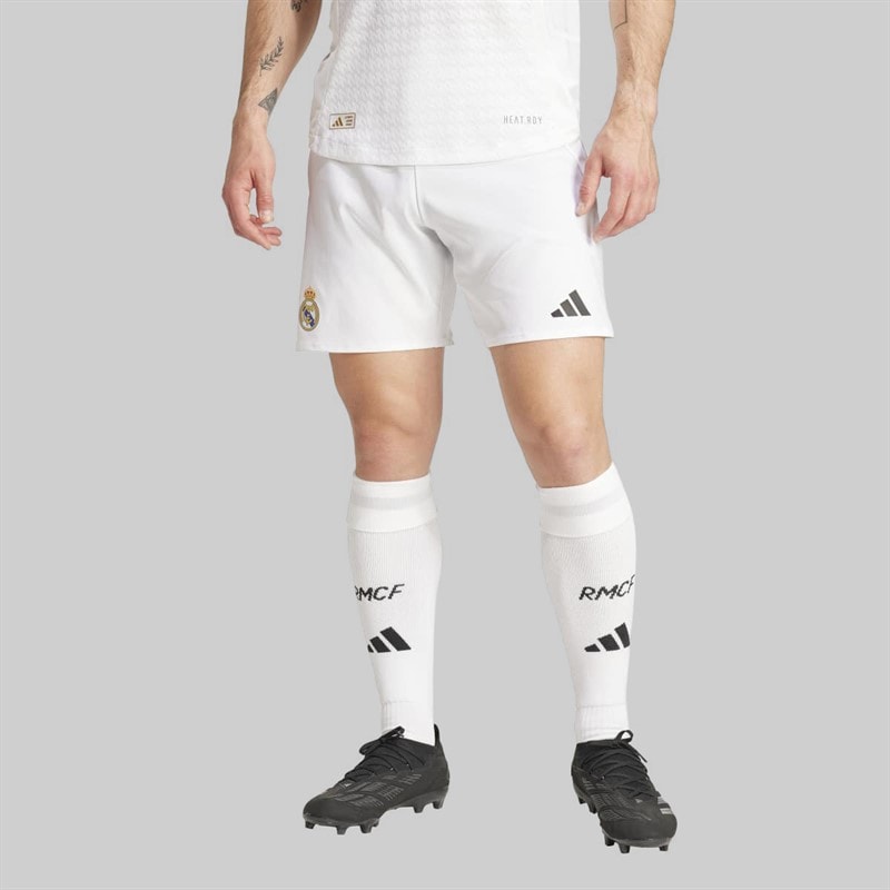 adidas Mens RMCF Real Madrid 24/25 Authentic Home Shorts White