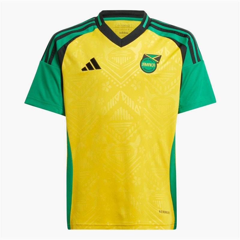 adidas Junior JFF Jamaica 2024 Home Jersey Hazy Yellow